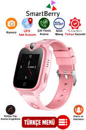 Smartberry Z8 Gps Net Konum Akıllı Çocuk Takip Saati Sim Kartlı Arama, Kameralı, Gizli Dinleme Özellikli-Pembe - 1