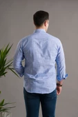DORSS SLİMFİT PAMUKLU ÇİZGİLİ YAKA DÜĞMELİ UZUN KOL ERKEK GÖMLEK thumbnail 5
