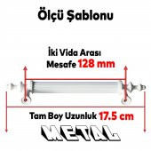 Mobilya Mutfak Banyo Dolabı Çekmece Dolap Kapak Kulpu Kulbu Beyaz 128 mm Metal Kulp thumbnail 3