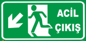 ACİL ÇIKIŞ (SOL AŞAĞI YÖN) LEVHASI - 1