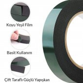 Çift Taraflı Köpük Bant Eva Montaj Bandı Yapıştırıcı Siyah 20 mm x 10 Metre - 3