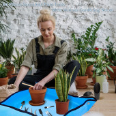 TİNEKE Çiçek saksı toprağı toprak  aktarımı için su geçirmez ped 50x50 cm 1 adet mavi - 1