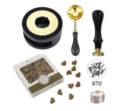 Davetiye Mum Mühürü Uygulama Seti Siyah Renk 870 With Love thumbnail 1