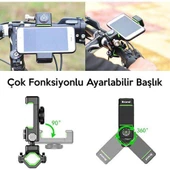 Polham Bisiklet, Scooter Gidon Uyumlu Pusulalı Telefon Tutucu, 4-6 İnch Boyut Esnek Telefon Tutucu - 3