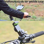 Polham Bisiklet, Scooter Gidon Uyumlu Pusulalı Telefon Tutucu, 4-6 İnch Boyut Esnek Telefon Tutucu - 4