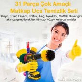 Polham 31 Parça Matkap Ucu Temizlik Seti Ev Banyo Araç Temizlik Fırça Seti Fırça Matkap Ucu - 6