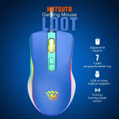 Katsuta T4-1665 Loot Makro Tuşlu Rgb Işıklı 7200dpi Drag Click Mavi Gaming Oyuncu Mouse - 2