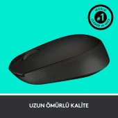 Logitech USB Alıcılı Kablosuz Kompakt Siyah Kablosuz Mouse thumbnail 5