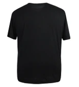 Baskılı Erkek Büyük Beden Bisiklet Yaka Tişört Siyah - 4