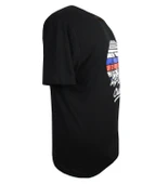 Baskılı Erkek Büyük Beden Bisiklet Yaka Tişört Siyah - 5