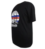 Baskılı Erkek Büyük Beden Bisiklet Yaka Tişört Siyah - 2