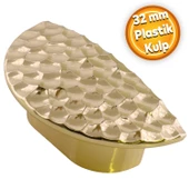 Elegans Half Çekmece Dolap Dolabı Kapak Kulpu Kulpları Kulbu Plastik Gold Altın Kulp Mobilya Mutfak thumbnail 1
