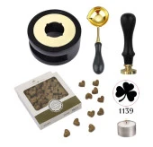 Davetiye Mum Mühürü Uygulama Seti Siyah Renk 1139 Yonca - 1