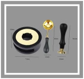 Davetiye Mum Mühürü Uygulama Seti Siyah Renk 1139 Yonca - 2