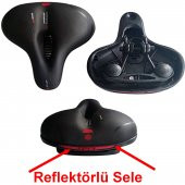 Su Geçirmez Nefes Alan Bisiklet Selesi Bisiklet Oturağı Kırmızı Reflektörlü Yumuşak Sele  Kod-645 - 4