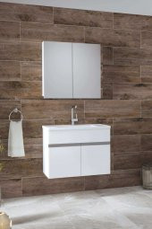 Alfa Banyo ESEN BEYAZ 65 cm FULL 1. Kalite MDF LÜX Banyo Takımı-HAZIR KURULU - 1