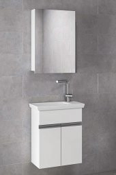 Alfa Banyo MİNİÇO EBEVEYN 45 cm x 28 cm AYNA DOLAPLI LÜX BANYO DOLABI- 1. Sınıf MDF-BEYAZ- HAZIR KURULU - 1