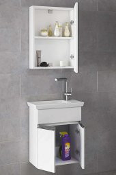 Alfa Banyo MİNİÇO EBEVEYN 45 cm x 28 cm AYNA DOLAPLI LÜX BANYO DOLABI- 1. Sınıf MDF-BEYAZ- HAZIR KURULU - 2