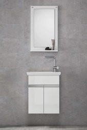 Alfa Banyo MİNİÇO EBEVEYN 45 cm x 28 cm AYNALI LÜX BANYO DOLABI- 1. Sınıf MDF-BEYAZ - 3