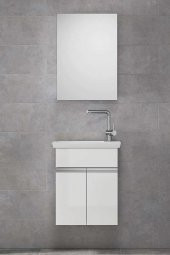 Alfa Banyo MİNİÇO EBEVEYN 45 cm x 28 cm AYNA DOLAPLI LÜX BANYO DOLABI- 1. Sınıf MDF-BEYAZ- HAZIR KURULU - 3
