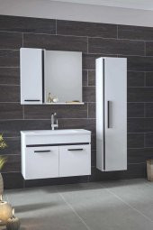 Alfa Banyo YENİ GOLD BEYAZ BLACK 115 cm Boy Dolaplı Banyo Takımı - 1