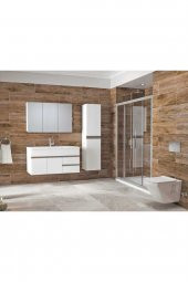Alfa Banyo ESEN BEYAZ (100+35 ) 135 cm Boy Dolaplı LÜX Banyo Takımı- HAZIR KURULU - 3