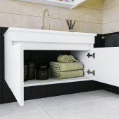 Alfa Banyo Viola Beyaz (80 35) 115 Cm Ayna Ve Boy Dolaplı Lavabolu Mdf Banyo Dolabı Setixxhazır Kuruluxx - 5