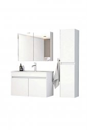 Alfa Banyo Viola Beyaz (80 35) 115 Cm Ayna Ve Boy Dolaplı Lavabolu Mdf Banyo Dolabı Setixxhazır Kuruluxx - 6