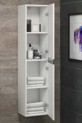 Alfa Banyo ESEN MDF BEYAZ 140 cm LÜX Banyo Boy Dolabı- HAZIR KURULU - 2