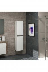 Alfa Banyo ESEN MDF BEYAZ 140 cm LÜX Banyo Boy Dolabı- HAZIR KURULU - 3