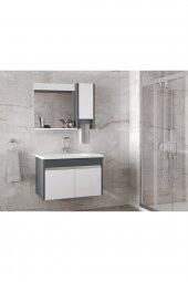 Alfa Banyo VİSENTE-OA 80 cm MDF-Aynalı-lavabolu banyo dolabı takımı--HAZIR KURULU - 3