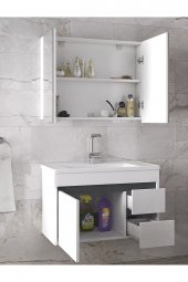 Alfa Banyo VİOSEN-EA 80 cm MDF-Aynalı-lavabolu banyo dolabı takımı- HAZIR KURULU - 2