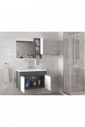 Alfa Banyo VİSENTE-OA 80 cm MDF-Aynalı-lavabolu banyo dolabı takımı--HAZIR KURULU - 4