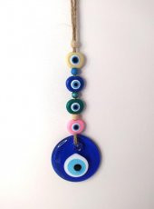 Cam Nazar Kötü Göz Kovucu Hand Made Ağaç Duvar Dekorasyonu Hasır Nazarlık Duvar Ağaç Ev Süsü - 3