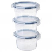IKEA 365+ Kapaklı Cam Saklama Kabı - 750 ml - Yuvarlak - 3 adet - 1