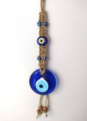 Cam Nazar Kötü Göz Kovucu Hand Made Ağaç Duvar Dekorasyonu Hasır Nazarlık Duvar Ağaç Ev Süsü - 2
