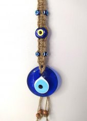 Cam Nazar Kötü Göz Kovucu Hand Made Ağaç Duvar Dekorasyonu Hasır Nazarlık Duvar Ağaç Ev Süsü - 3