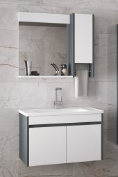 Alfa Banyo Estella-OA 80 Cm Mdf-aynalı-lavabolu Banyo Dolabı Takımı thumbnail 1