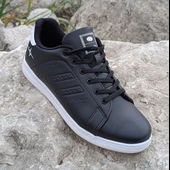 Bestof 041 Siyah-Beyaz Sneaker Düz Taban Spor Ayakkabı - 9