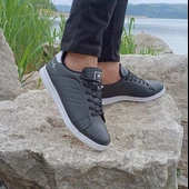 Bestof 041 Siyah-Beyaz Sneaker Düz Taban Spor Ayakkabı - 4
