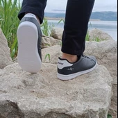 Bestof 041 Siyah-Beyaz Sneaker Düz Taban Spor Ayakkabı - 6
