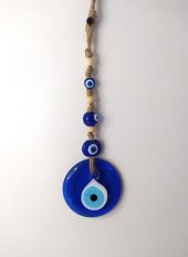 Cam Nazar Kötü Göz Kovucu Hand Made Ağaç Duvar Dekorasyonu Hasır Nazarlık Duvar Ağaç Ev Süsü - 1