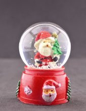 Noel Baba ve Çam Ağacı Temalı Mini Boy Işıklı  Yılbaşı Kar Küresi 6.5 cm E thumbnail 1