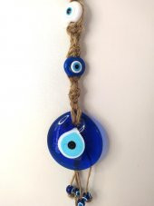 Cam Nazar Kötü Göz Kovucu Hand Made Ağaç Duvar Dekorasyonu Hasır Nazarlık Duvar Ağaç Ev Süsü - 3