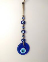 Cam Nazar Kötü Göz Kovucu Hand Made Ağaç Duvar Dekorasyonu Hasır Nazarlık Duvar Ağaç Ev Süsü - 1