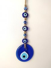 Cam Nazar Kötü Göz Kovucu Hand Made Ağaç Duvar Dekorasyonu Hasır Nazarlık Duvar Ağaç Ev Süsü - 3
