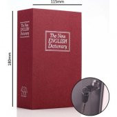 Sözlük Kitap Kasa Şeklinde Gizli Kasa Metal Kumbara Kasa Bordo - 2