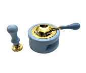 Davetiye Mum Mühürü Uygulama Seti Mavi Renk 310 Botanik Desen thumbnail 8