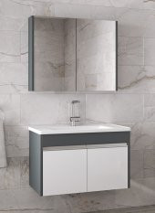 Alfa Banyo VİSENTE-EA 80 cm MDF-Aynalı-lavabolu banyo dolabı takımı- HAZIR KURULU - 3