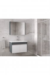 Alfa Banyo VİSENTE-EA 80 cm MDF-Aynalı-lavabolu banyo dolabı takımı- HAZIR KURULU - 4